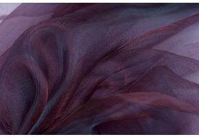 Organza Two-Tone Bordeaux-Blauw