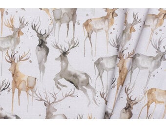 Canvas Decostof Herten Linnen