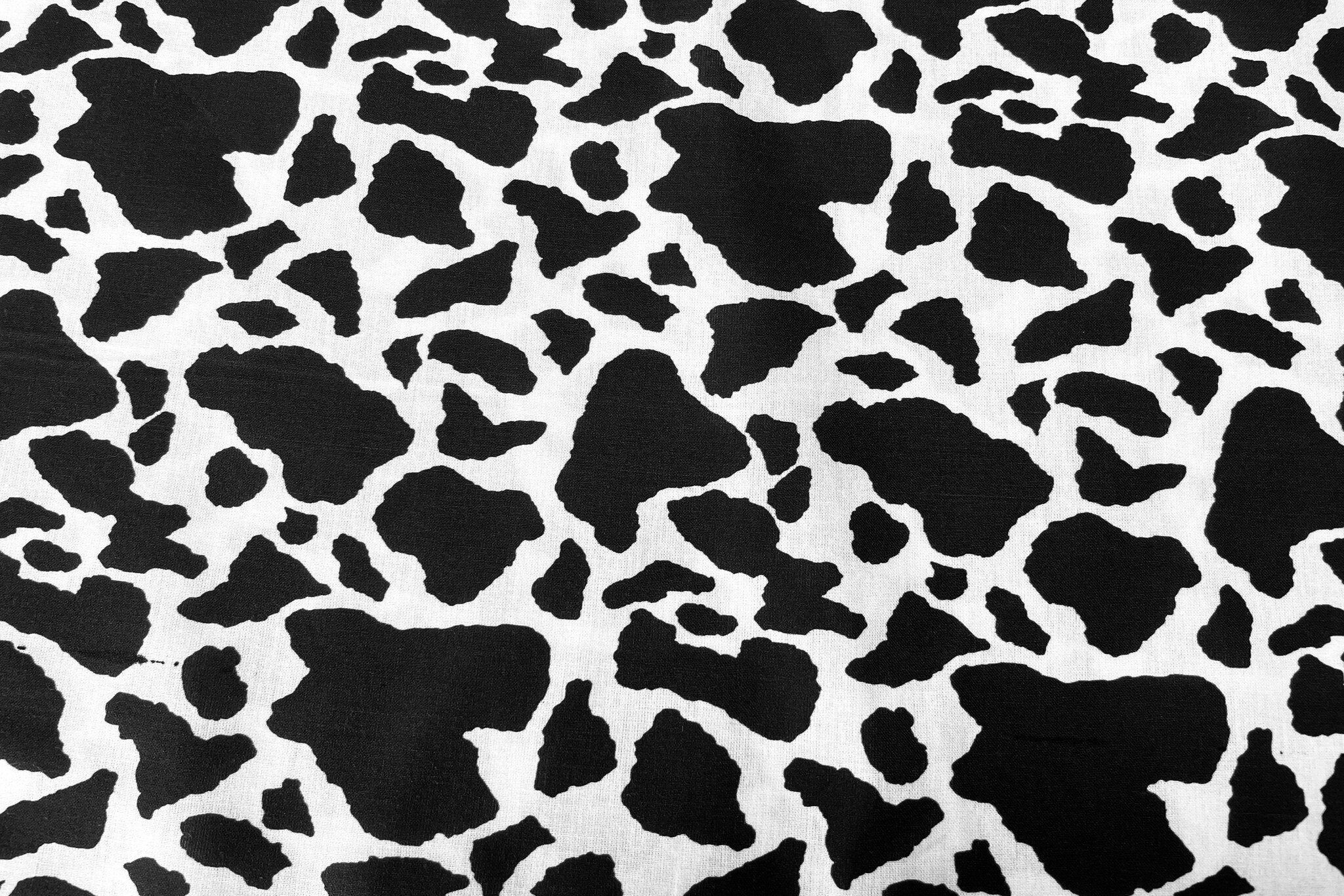 Katoen Stof Koe Print Zwart/Wit – Soepel, Ademend & Decoratief