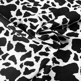 Katoen Stof Koe Print Zwart/Wit – Soepel, Ademend & Decoratief