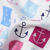 Jersey Katoen Maritiem Rose