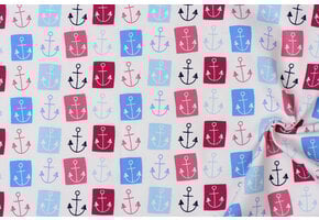 Jersey Katoen Maritiem Rose