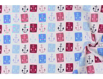 Jersey Katoen Maritiem Rose