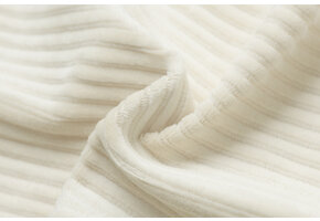 Brede Ribfluweel Jersey Stof Ecru