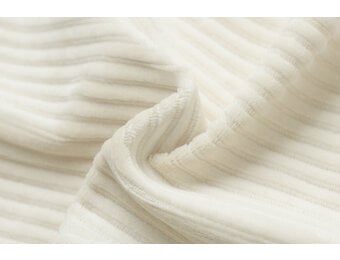 Brede Ribfluweel Jersey Stof Ecru