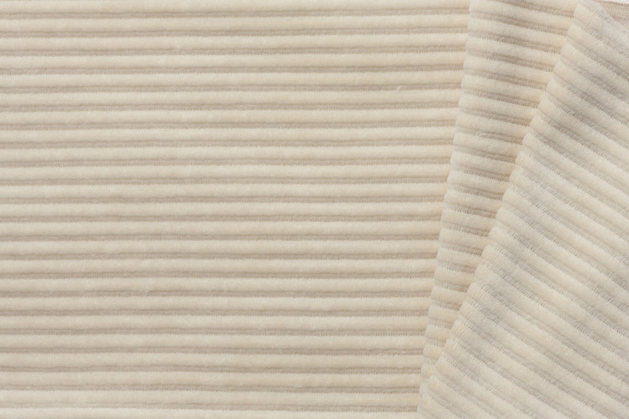 Brede Ribfluweel Jersey Stof Licht Beige – Zacht & Stijlvol