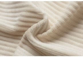 Brede Ribfluweel Jersey Stof Licht Beige