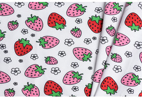 Katoenen Jersey Aardbeien