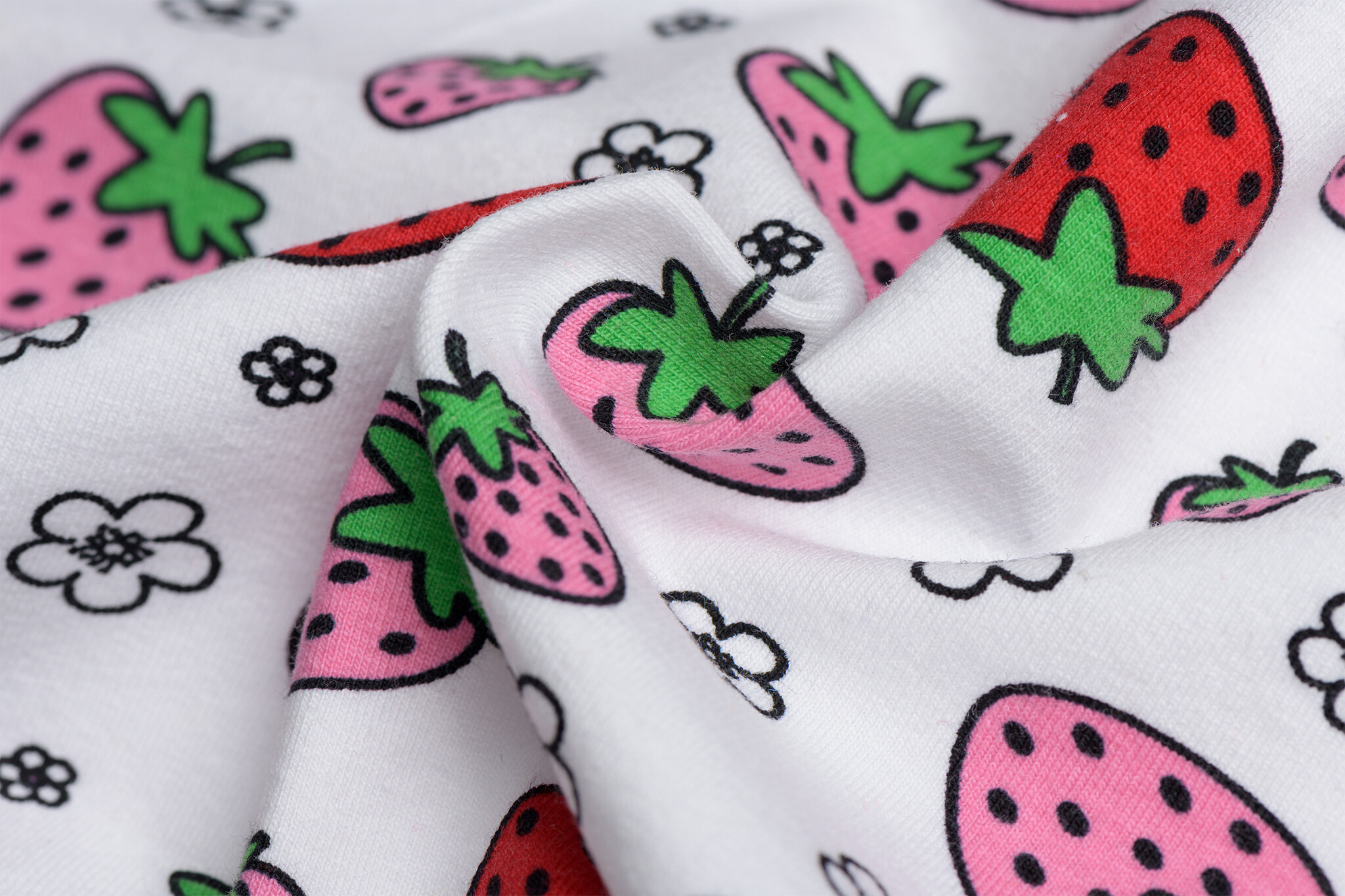Katoenen Jersey Aardbeien
