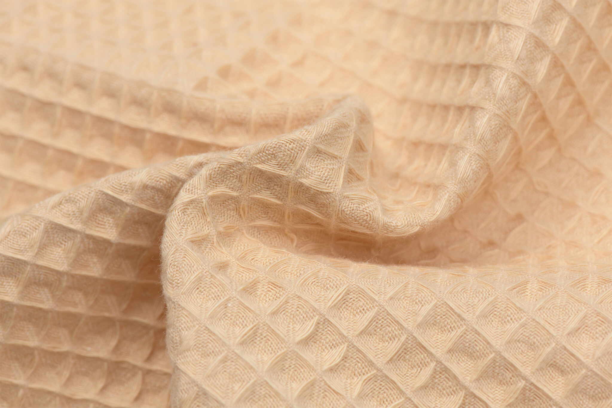 Wafelkatoen Pique Tarwe Geel