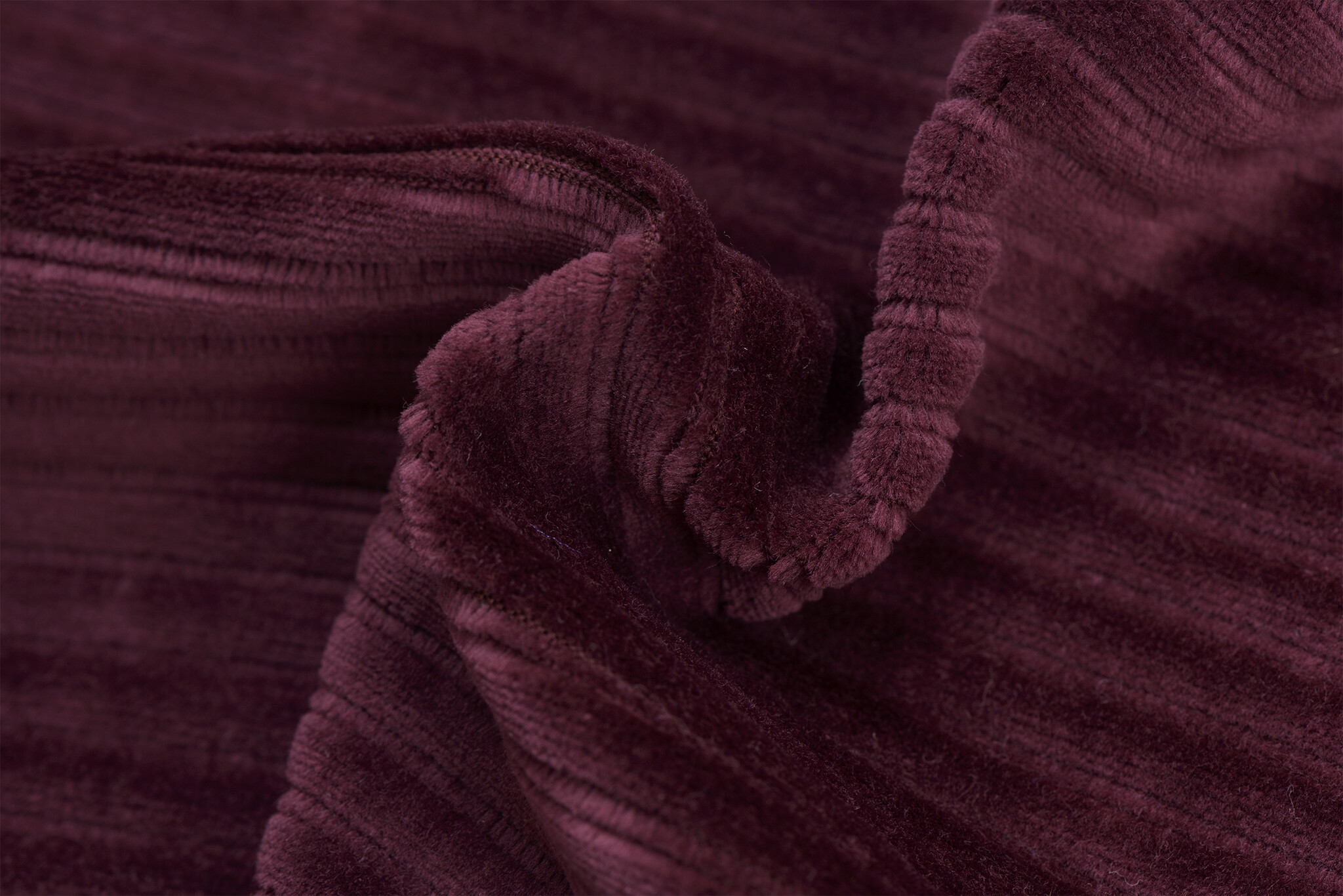 Brede Ribfluweel Jersey Stof Bordeaux – Zacht & Stijlvol
