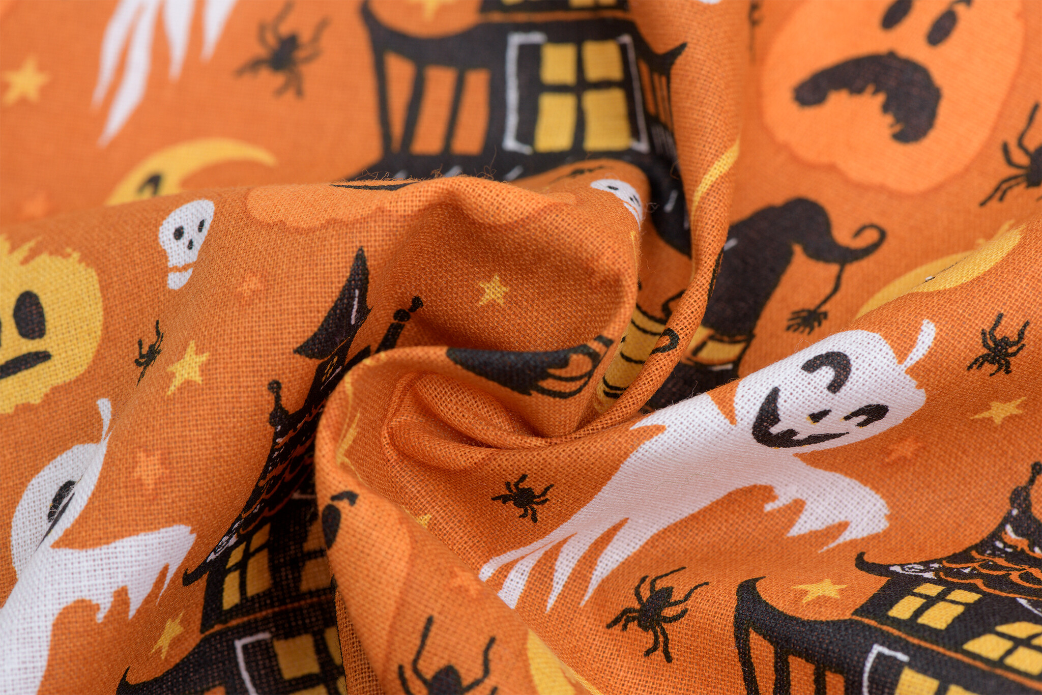 Katoen Bedrukt Retro Halloween