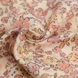 Jersey Katoen Digitale Print - Trendy Bloem Oud Lila Geel