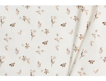 Jersey Katoen Digitale Print - Gezellige Bloem Beige