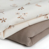 Jersey Katoen Digitale Print - Gezellige Bloem Beige