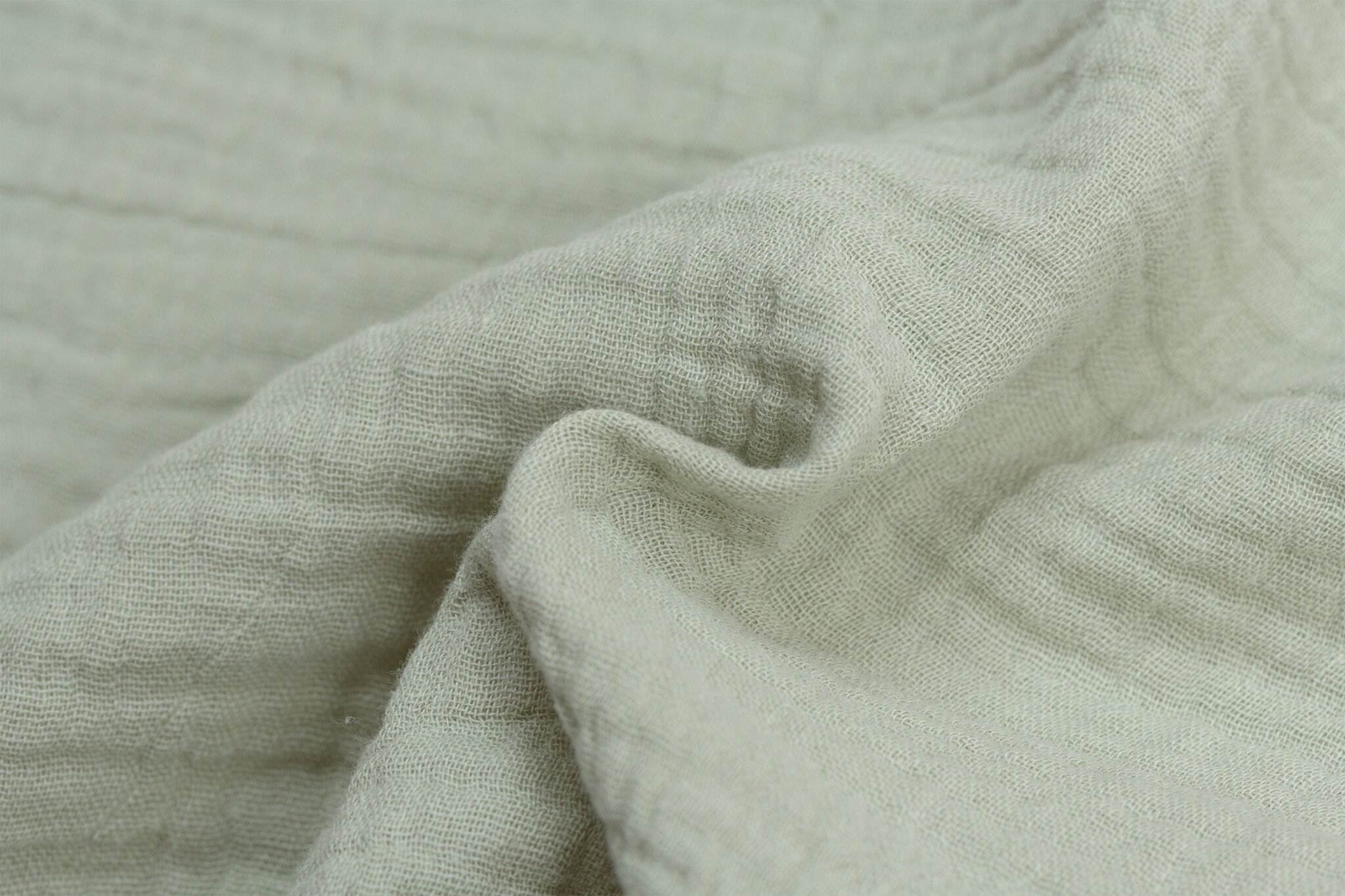 Hydrofiel Stof Dusty Groen – Zacht, Ademend en Duurzaam