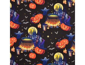 Katoen Poplin Spooky Halloween