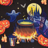 Katoen Poplin Spooky Halloween