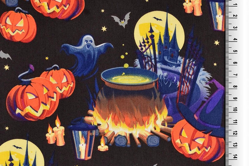 Katoen Poplin Spooky Halloween