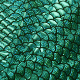 Lamé lycra Foliedruk Schubben Groen