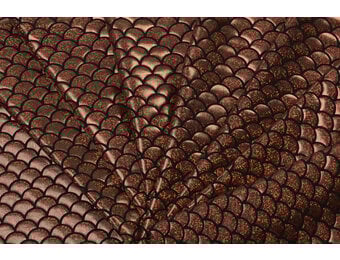 Lamé lycra Foliedruk Schubben Brons