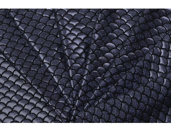 Lamé lycra Foliedruk Schubben Zwart