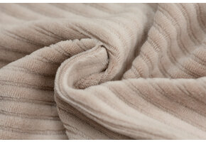 Brede Ribfluweel Jersey Stof Taupe