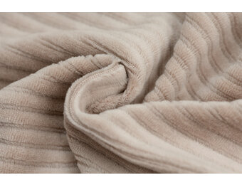Brede Ribfluweel Jersey Stof Taupe