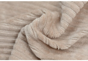 Brede Ribfluweel Jersey Stof Donker Beige