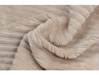 Brede Ribfluweel Jersey Stof Donker Beige