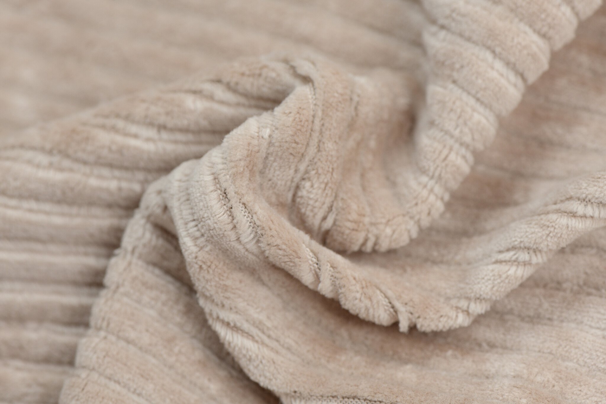 Brede ribfluweel jersey donker beige