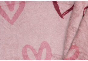 Wellness Fleece Hartjes Oud Roze