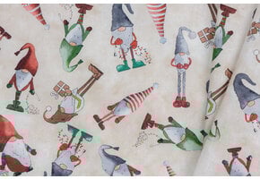 Katoen kerstkabouters beige