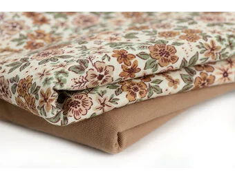 Jersey Katoen Digitale Print - Struikbloem Cacao