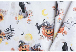 Katoen Poplin Halloween Spooky Midnight