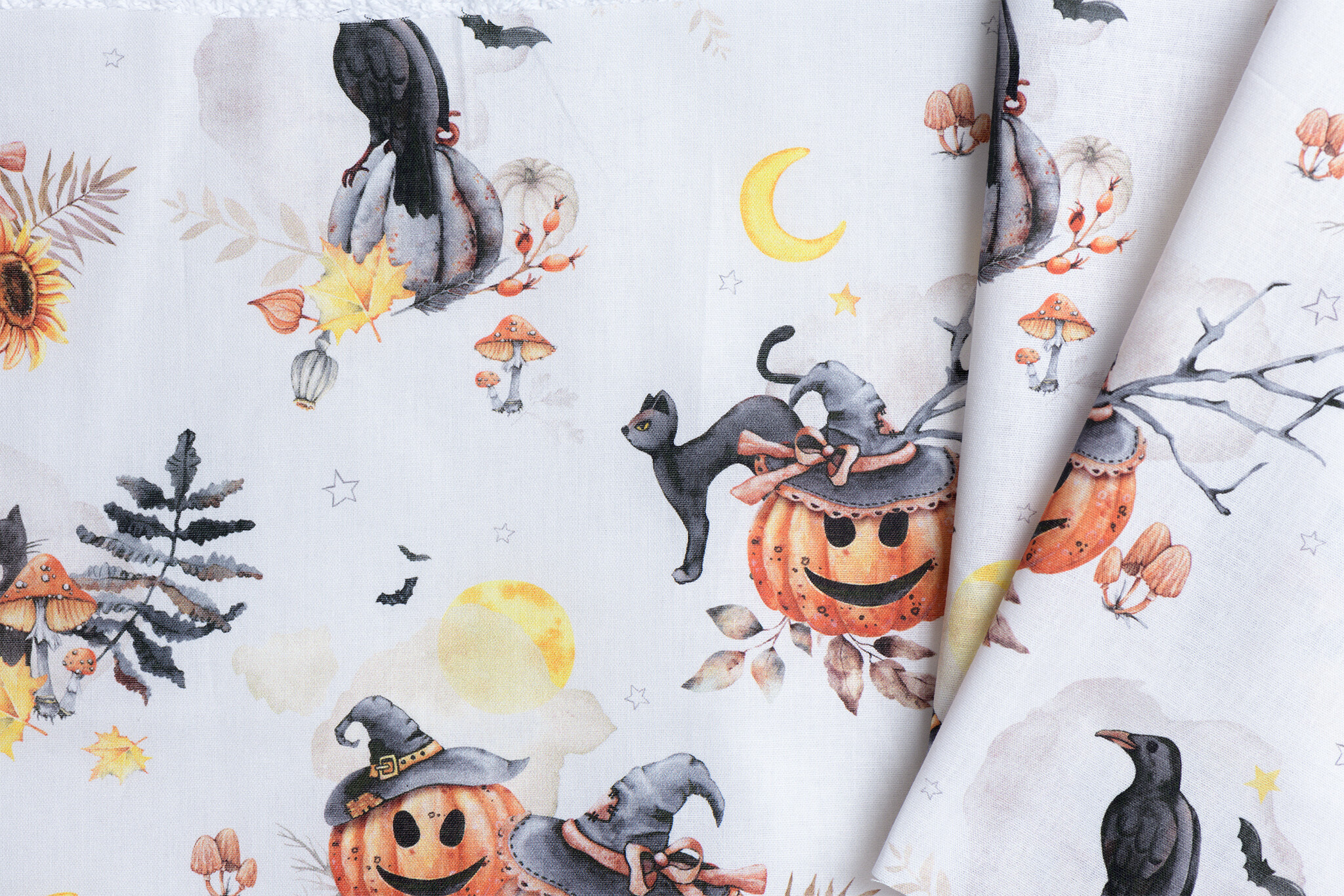 Katoen Poplin Halloween Spooky Midnight