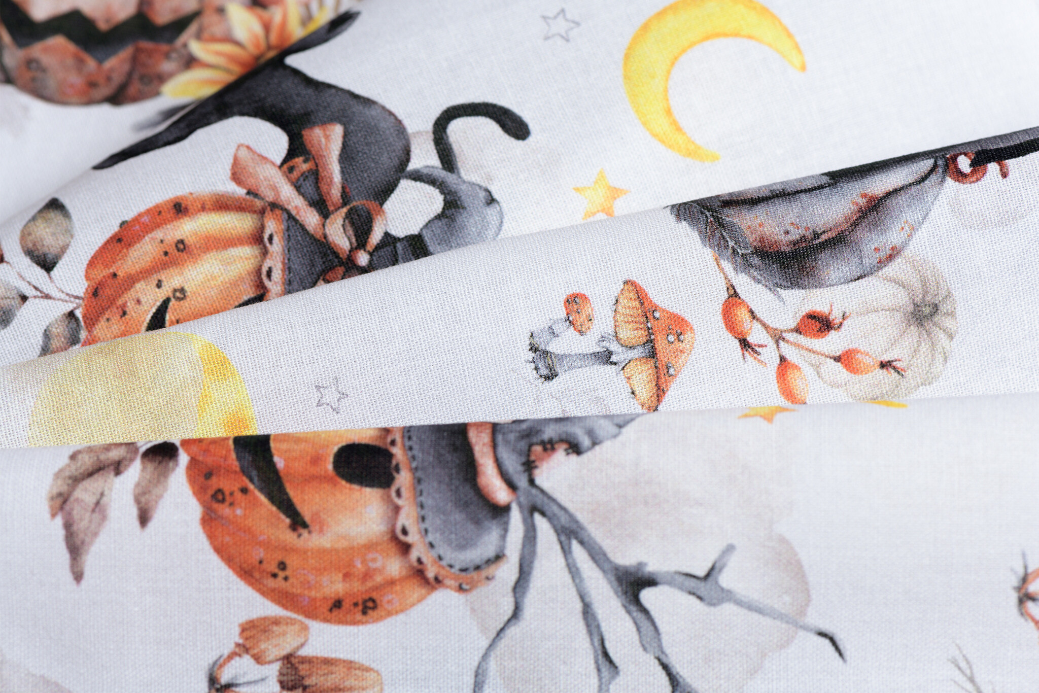 Katoen Poplin Halloween Spooky Midnight