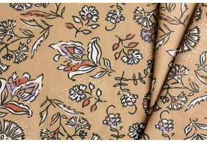 Katoen poplin semara Café au lait