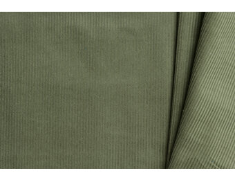 Corduroy Katoen Stof Olijf Groen