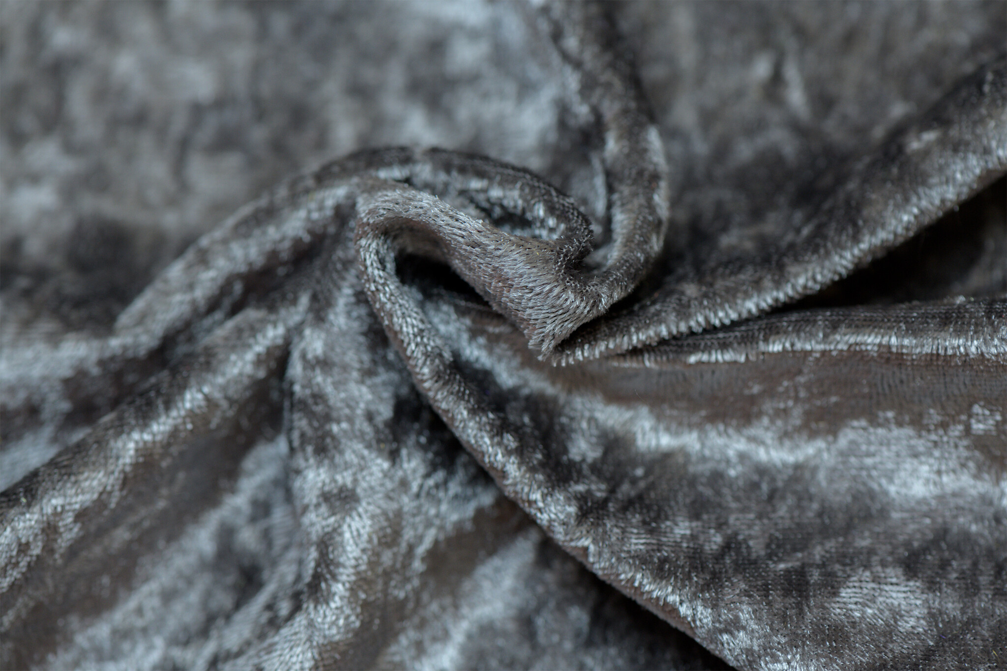 Velours de pannes uni donkergrijs