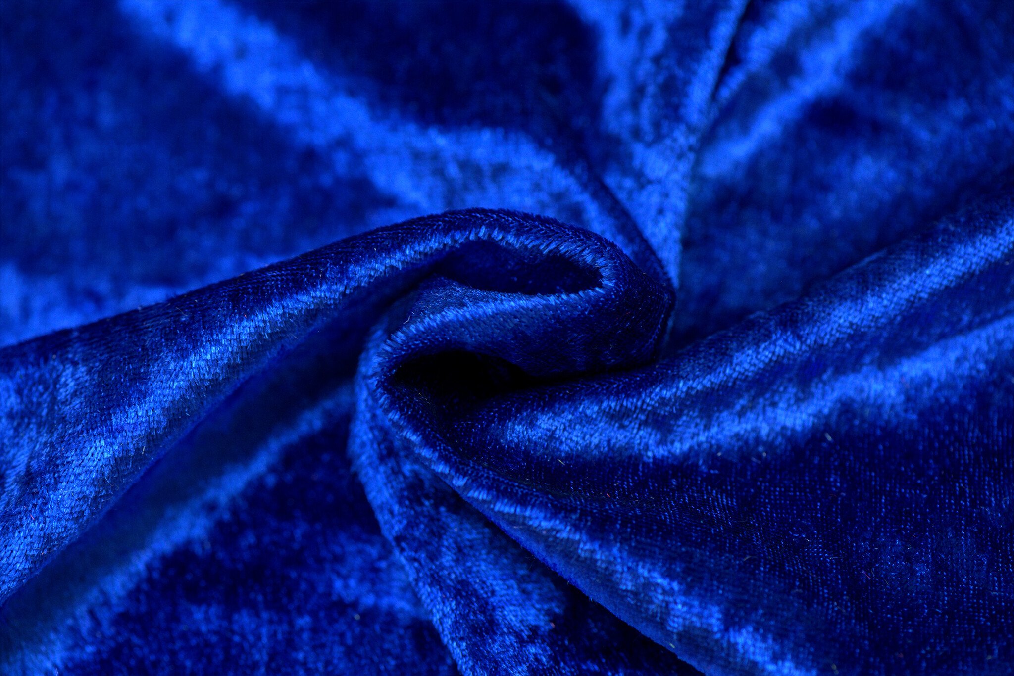 Velours de pannes uni blauw