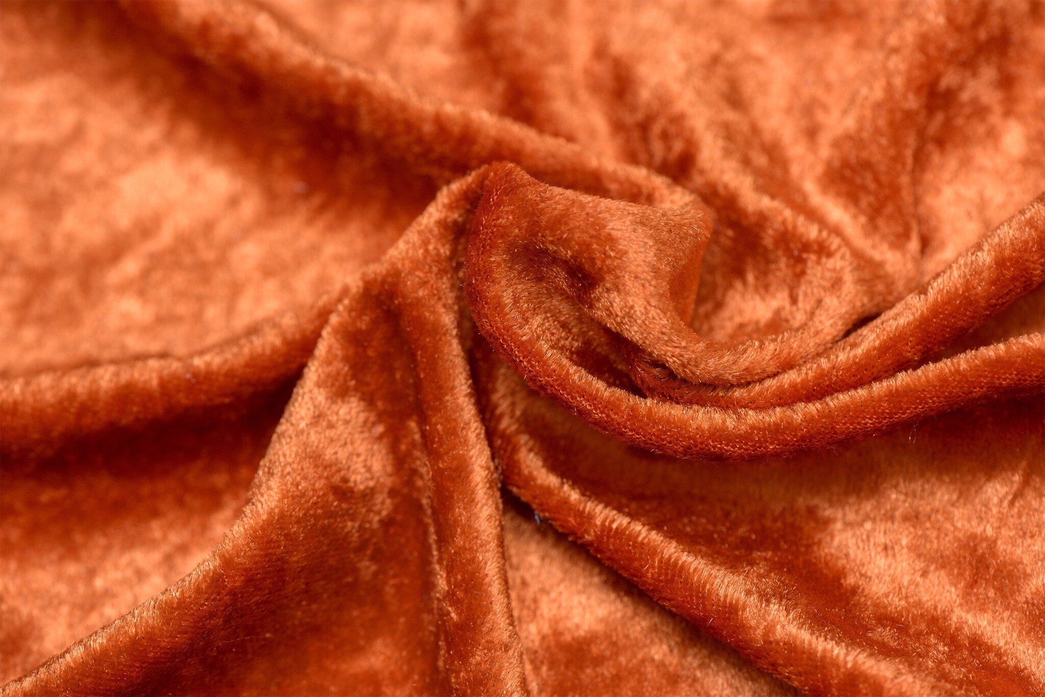 Velours de pannes uni donker oranje