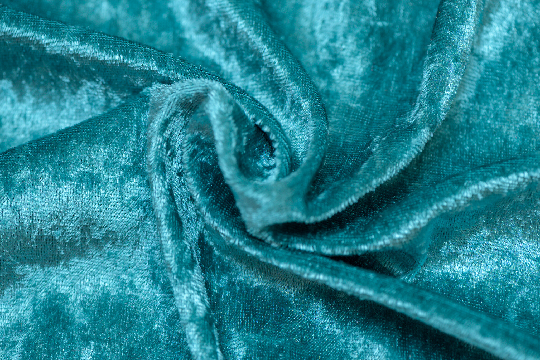 Velours de pannes uni zeegroen