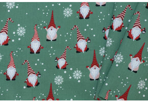 Katoen kerstkabouters groen