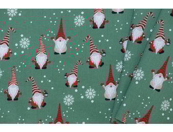 Katoen kerstkabouters groen