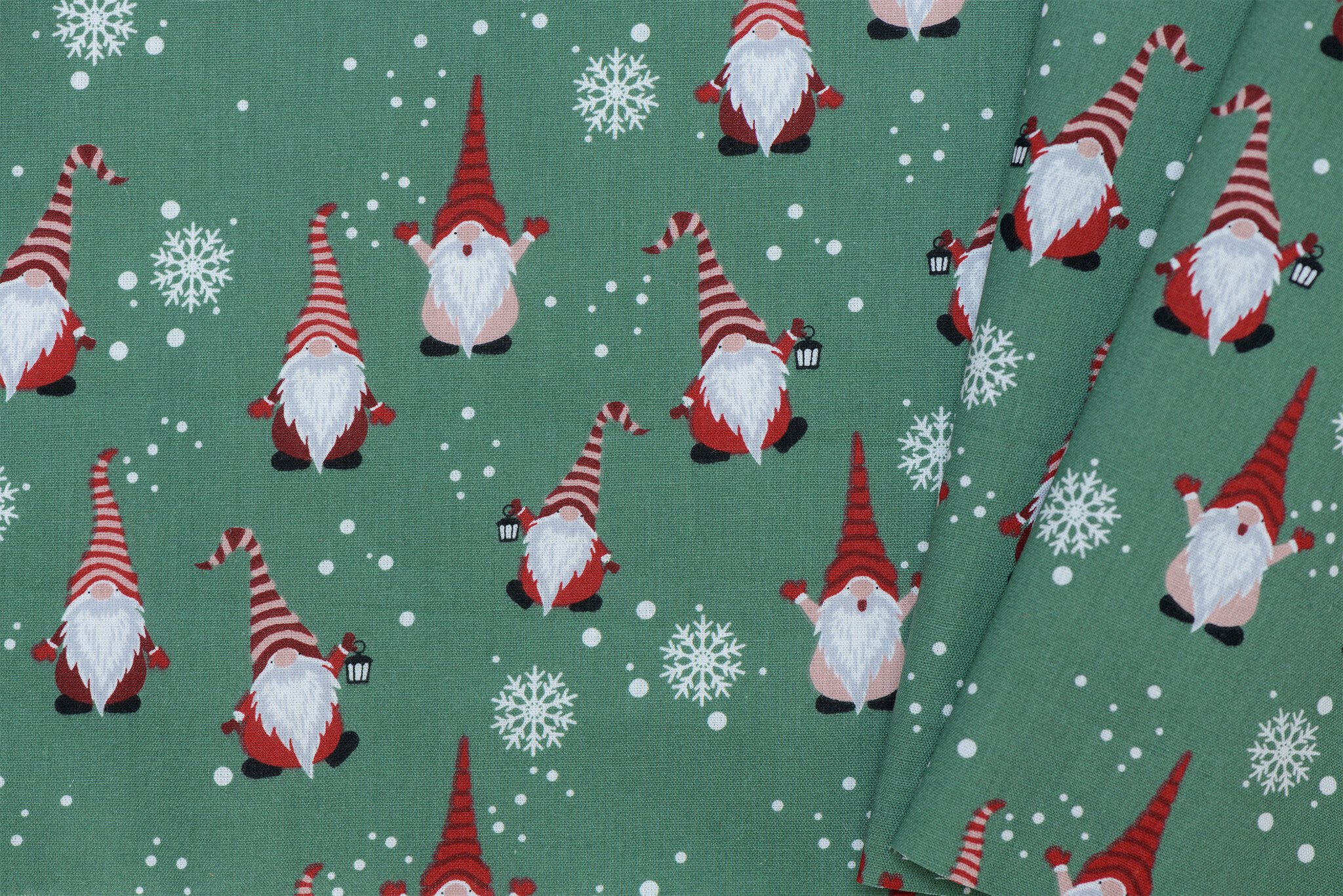 Katoen kerstkabouters groen