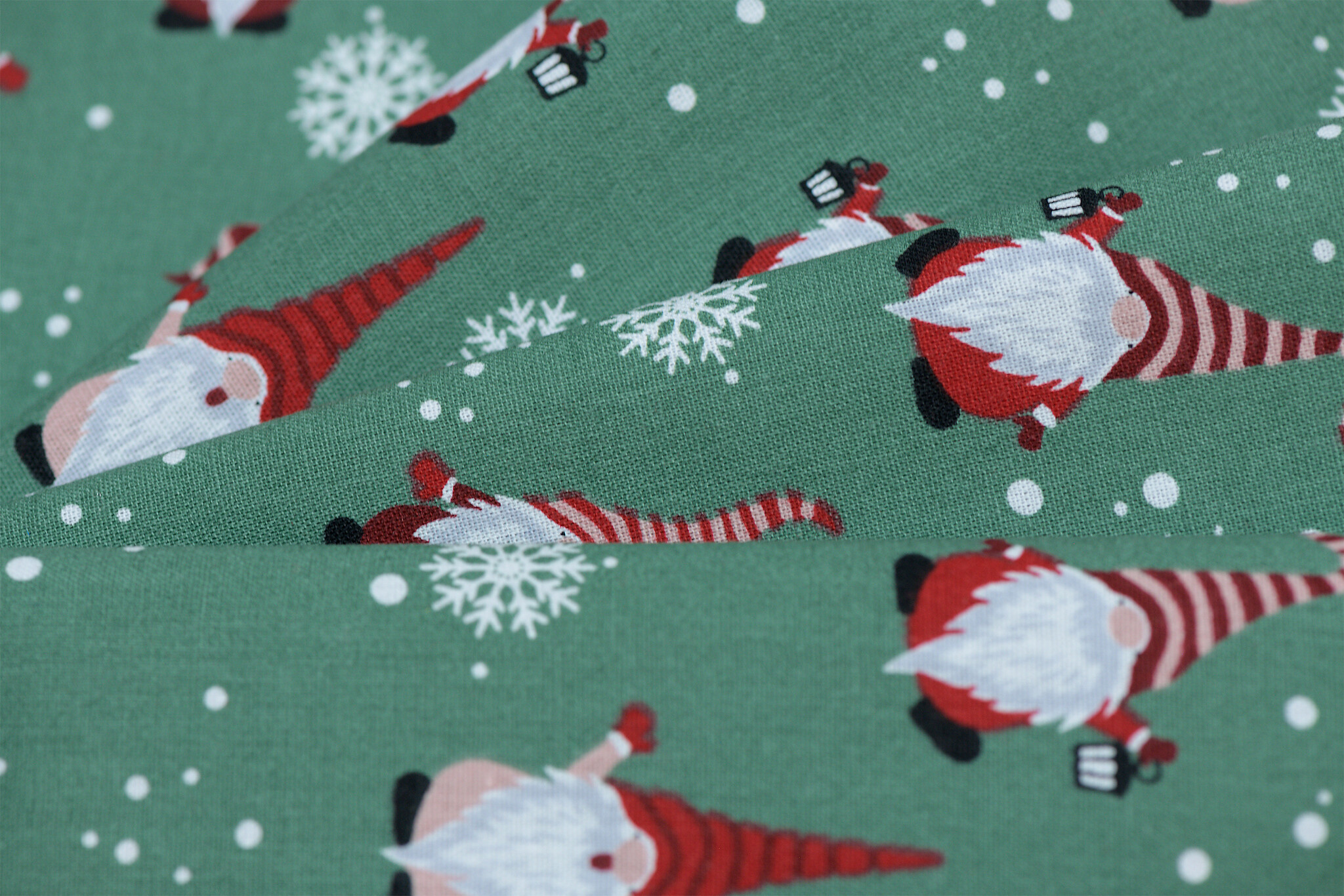 Katoen kerstkabouters groen