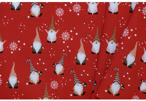 Katoen kerstkabouters rood