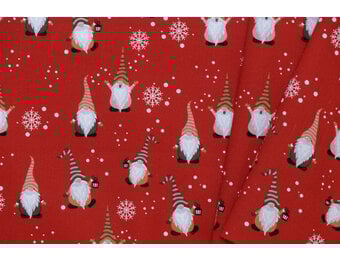 Katoen kerstkabouters rood