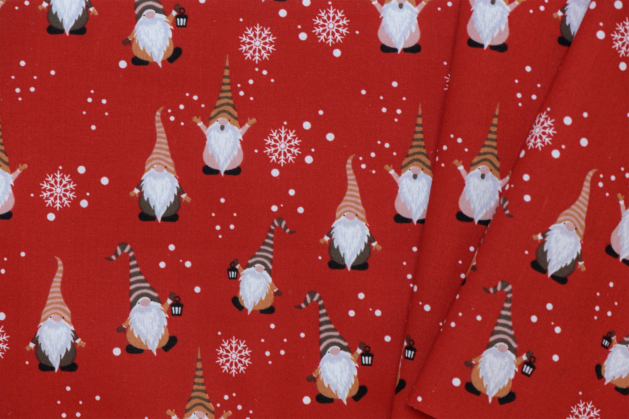 Katoen kerstkabouters rood